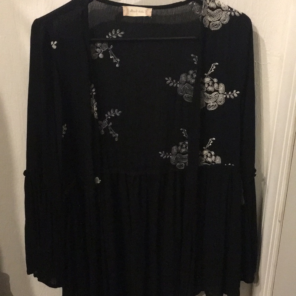 Open front with tie blouse